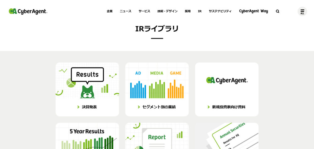 株式会社サイバーエージェントのプレゼン資料のサンプルページ