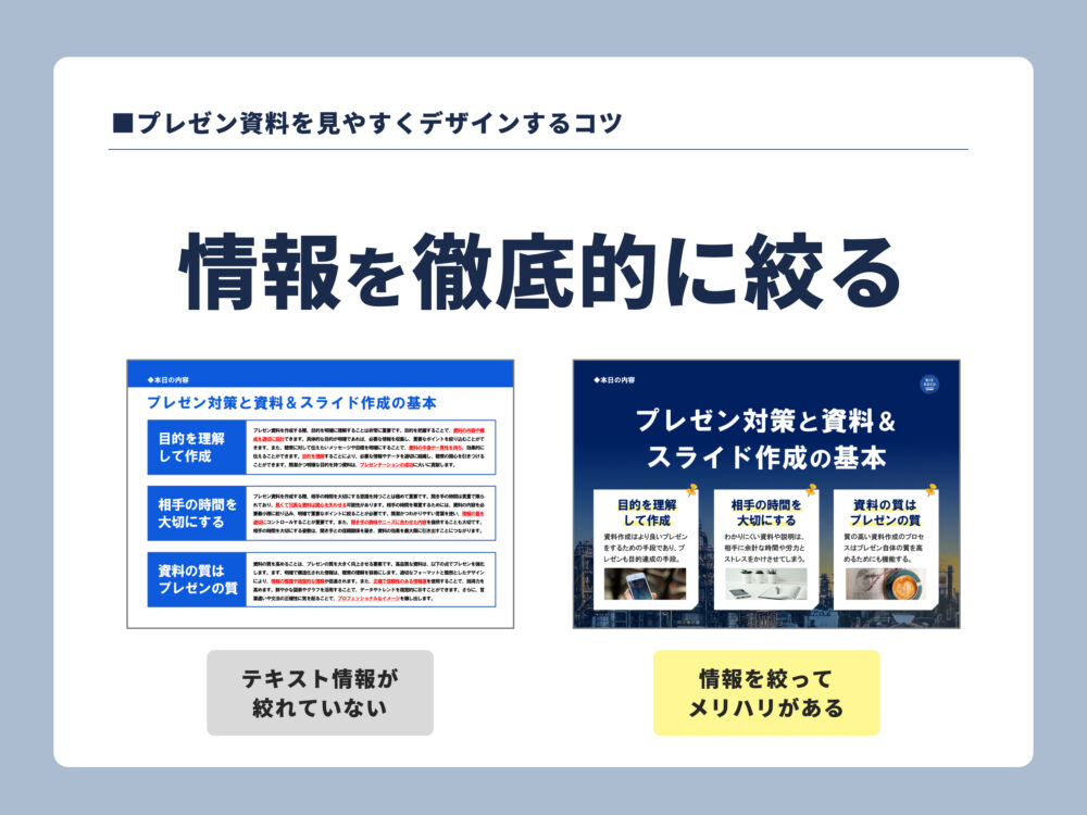情報を徹底的に絞る必要性
