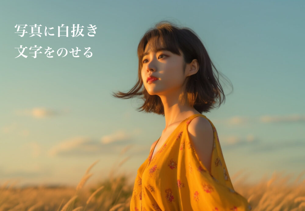 写真に文字をのせたデザイン