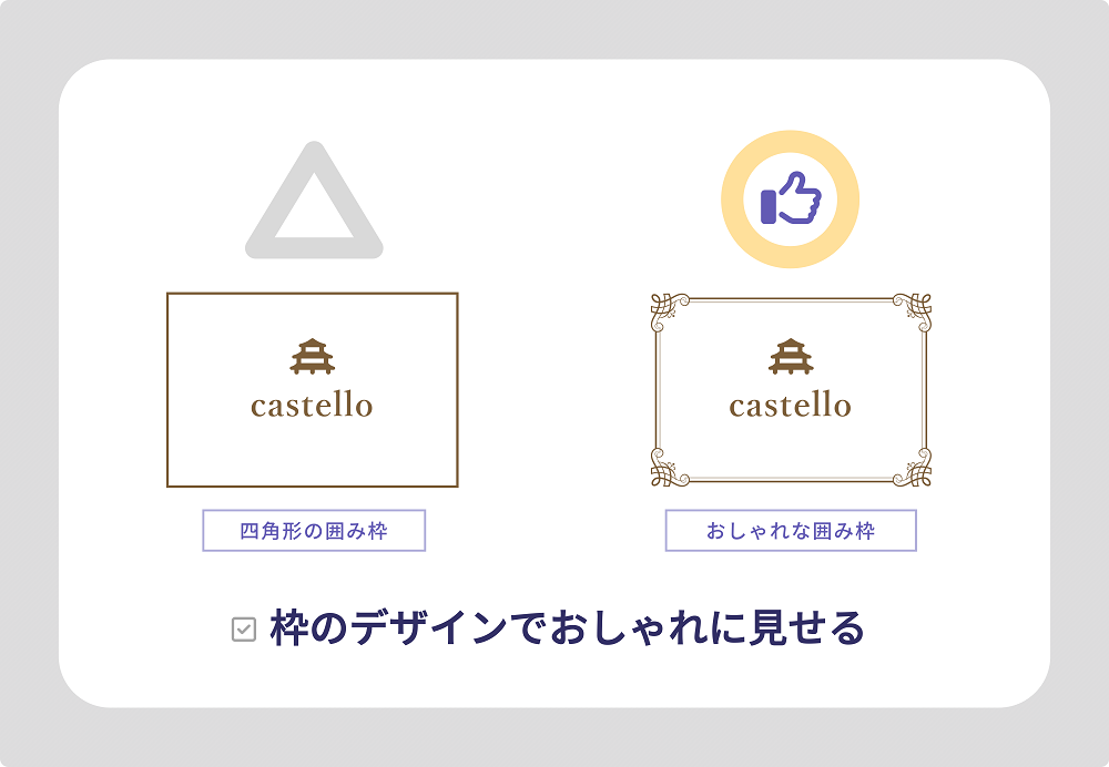 囲み枠デザインの比較説明