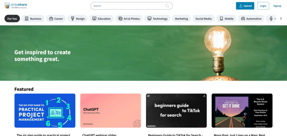 パワーポイントの見本サイトslideshare